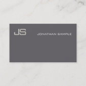 Elegant Monogrammed Modern Professional Plain Luxe Visitekaartje (Voorkant)