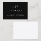 Elegant Monogrammed Modern Trendy Minimalist Plain Visitekaartje (Voorkant / Achterkant)