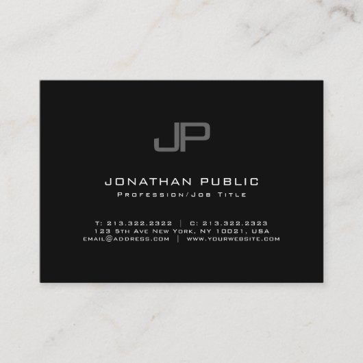 Elegant Monogrammed Modern Trendy Minimalist Plain Visitekaartje (Voorkant)