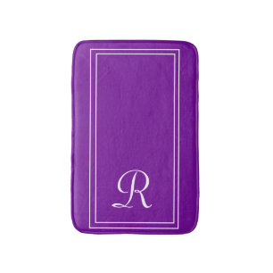 Elegant Monogrammed Paars Personalized Badmat