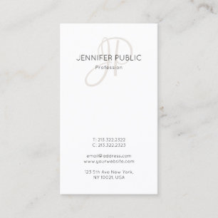 Elegant monogrammed Personalized Modern Design Visitekaartje