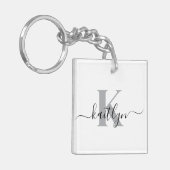 Elegant Monogrammed Sleutelhanger (Voorkant Links)