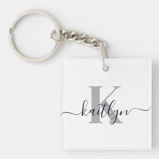 Elegant Monogrammed Sleutelhanger (Voorkant)