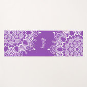 Elegant Monogrammed White & Paars Mandala Pattern Yogamat (Voorkant (horizontaal))