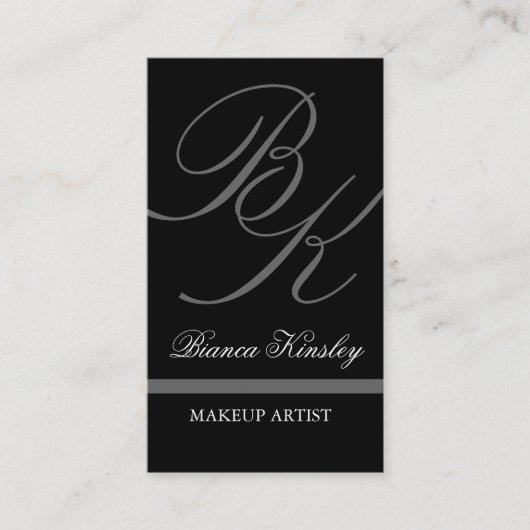 Elegant Monogrammen Visitekaartjes (Voorkant)