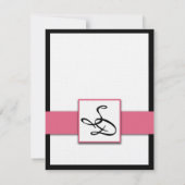 Élégant Monogrammes Mariage Cartes RSVP Rose Noir (Dos)