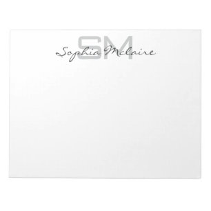 Elegant monogramnotitieblok met gepersonaliseerd s notitieblok