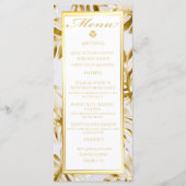 Elégant Monstera Blanc Gilded Gold Menu Mariage (Devant)