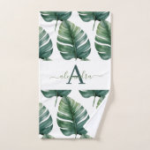 Elegant Monstera Greenery Botanical Towel Set (Serviette à main)