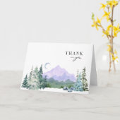 Elégant Montagnes Calligraphie Carte de remercieme (Fleur jaune)