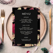 Elegant Moody Bloemen Bruiloft Menu