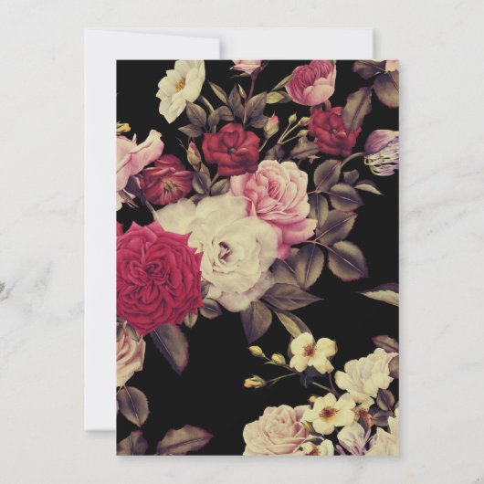 Elegant Moody Bloemen Bruiloft Menu (Achterkant)