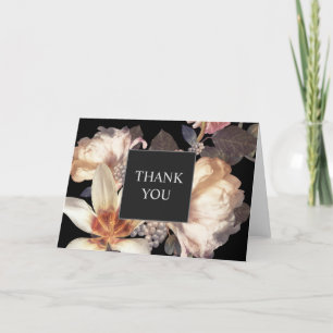 Elegant Moody Floral Dank u Bedankkaart