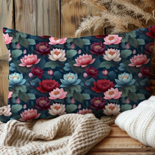 Elegant Moody Modern Lotus Bloem Patroon Kussensloop