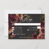 Elegant Moody Muted Rust & Bourgondië Bloemendiner RSVP Kaartje (Voorkant)