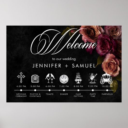 Elegant Moody Muted Rust Bourgondië Orde van Evene Poster (Voorkant)