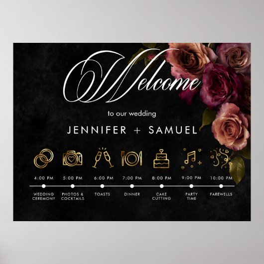 Elegant Moody Muted Rust Bourgondië Orde van Evene Poster (Voorkant)