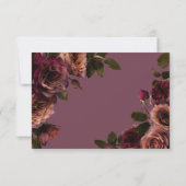 Elegant Moody Soft Rust Burgundy Floral No Dinner RSVP Kaartje (Achterkant)