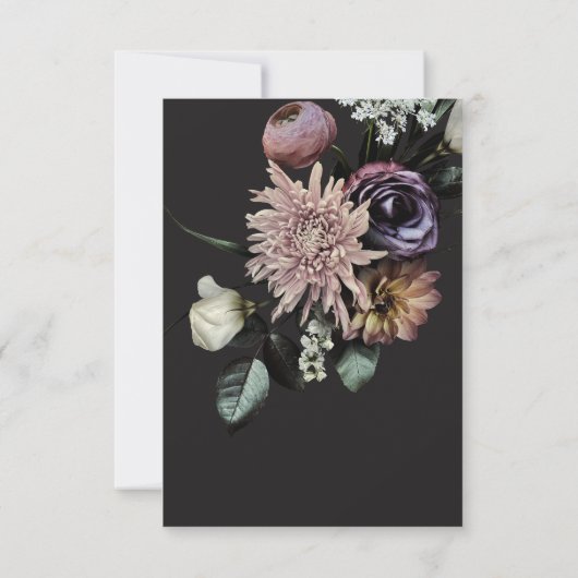 Elegant Moody Twilight Gedempte Bloemen Bruiloft Save The Date (Achterkant)