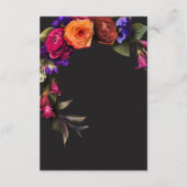 Elegant Moody Vibrant Oogst Bloemen Details Informatiekaartje (Achterkant)