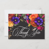 Elegant Moody Vibrant Oogst Bloemenbruiloft Bedankkaart (Voorkant)