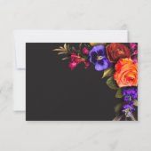 Elegant Moody Vibrant Sunset Bloemen Geen Diner RSVP Kaartje (Achterkant)