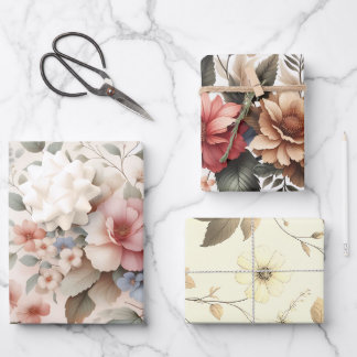 Elegant & mooi bloemenontwerp inpakpapier vel