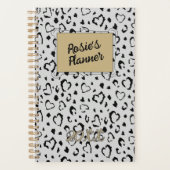 Elegant Mooi Grijs Goud Hart Naam Personaliseren Planner (Voorkant)
