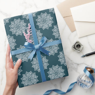 Elegant mooi meisjesachtig donkergroen mandala pat cadeaupapier