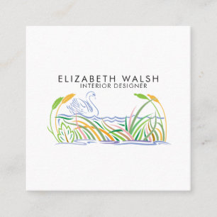 Elegant mooi modern minimalistisch vierkante visitekaartje