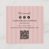 ELEGANT   mooi renaissance roze Vierkante Visitekaartje (Achterkant)