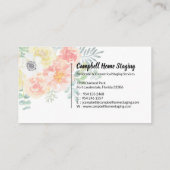 Elegant mooi Waterverf Floral Visitekaartje (Achterkant)