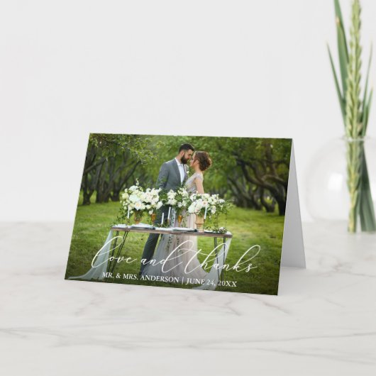 Elegant Mooie Liefde Bedankt Kalligrafie Vouw (Voorkant)