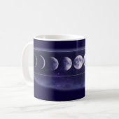 Elegant Moon Phases Galaxy Pattern Coffee Mug (Devant gauche)