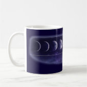 Elegant Moon Phases Galaxy Pattern Coffee Mug (Gauche)