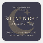 Elegant Moon & Stars Custom Holiday Candle Label (Voorkant)