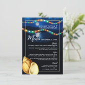 Elegant Moonlit Strand Bruiloft Menu (Staand voorkant)