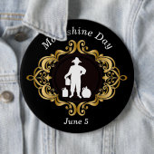 Elegant Moonshine Day Black en Gold Button (In situ)