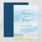 Elegant Morning Ocean Mist Seot Beach Weddenschap Kaart (Voorkant / Achterkant)