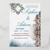 Elegant Moroccan Tile Wedding Invitation (Recto)
