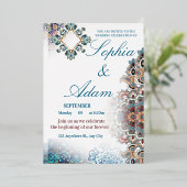 Elegant Moroccan Tile Wedding Invitation (Debout devant)