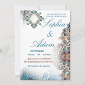 Elegant Moroccan Tile Wedding Invitation (Devant)