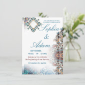 Elegant Moroccan Tile Wedding Invitation (Debout devant)