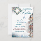 Elegant Moroccan Tile Wedding Invitation (Devant)