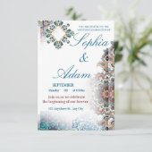 Elegant Moroccan Tile Wedding Invitation (Debout devant)