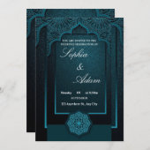 Elegant Moroccan Wedding Invitation (Devant / Derrière)