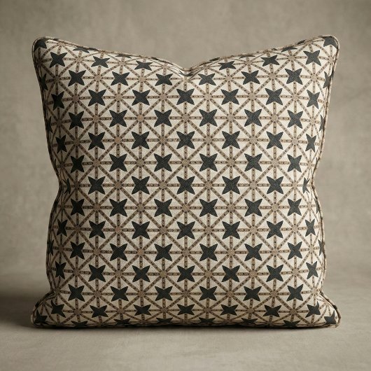 Elegant Mosaic Black & Beige Geometric Pattern Stof
