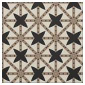 Elegant Mosaic Black & Beige Geometric Pattern Stof (Swatch)