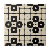 Elegant Mosaic Black & Beige Geometric Pattern Tegeltje (Voorkant)