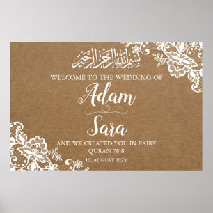 Elegant Moslim Islamitisch Bruiloft Poster